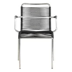 Silla con reposabrazos Mya aluminio, Black