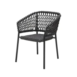 Silla con reposabrazos Ocean soft rope, Dark grey