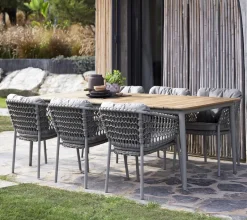 Silla con reposabrazos Ocean soft rope, Taupe