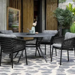 Silla con reposabrazos Ocean soft rope, Dark green