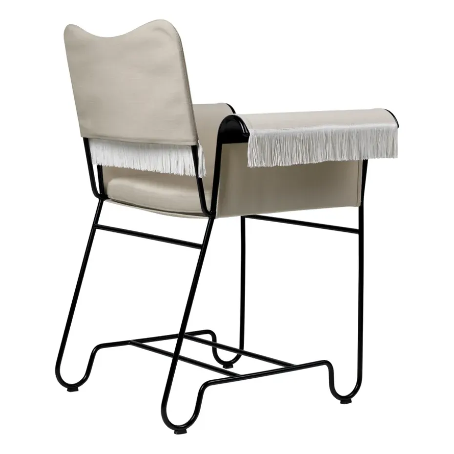 Silla con reposabrazos Tropique con flecos, Black-Leslie 12