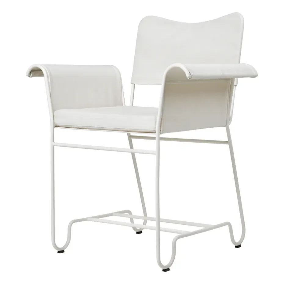 Silla con reposabrazos Tropique, White semi matt-Leslie 06