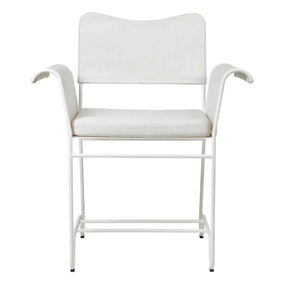 Silla con reposabrazos Tropique, White semi matt-Leslie 06