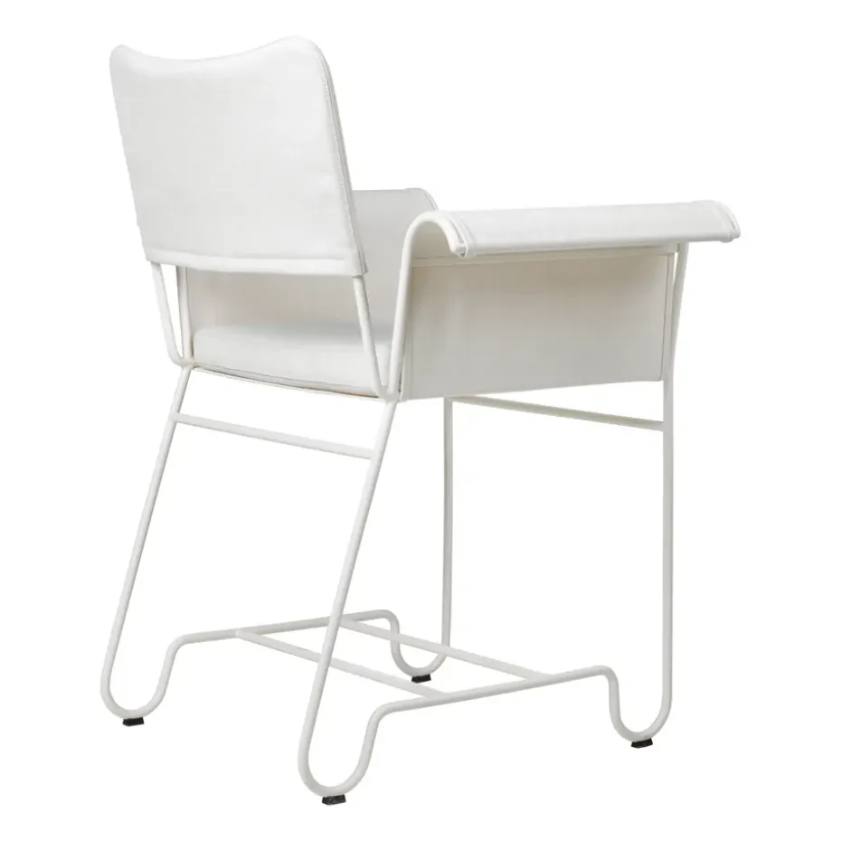 Silla con reposabrazos Tropique, White semi matt-Leslie 06
