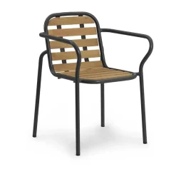 Silla con reposabrazos Vig Robinia, Black