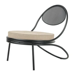 Silla Copacabana Outdoor Lounge Chair con asiento tapizado, Lorkey limonta 41-patas negras