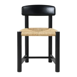 Silla Daumiller Side Chair, Natural Rush-brown/black pine