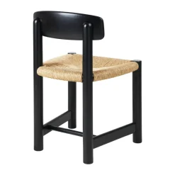 Silla Daumiller Side Chair, Natural Rush-brown/black pine
