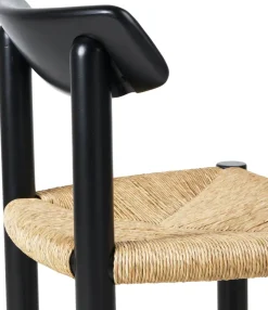 Silla Daumiller Side Chair, Natural Rush-brown/black pine
