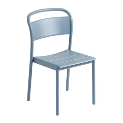 Silla de acero Linear steel side chair, Pale blue