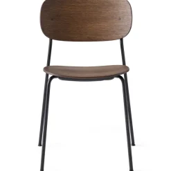 Silla de comedor con patas negras Co , Roble teñido oscuro