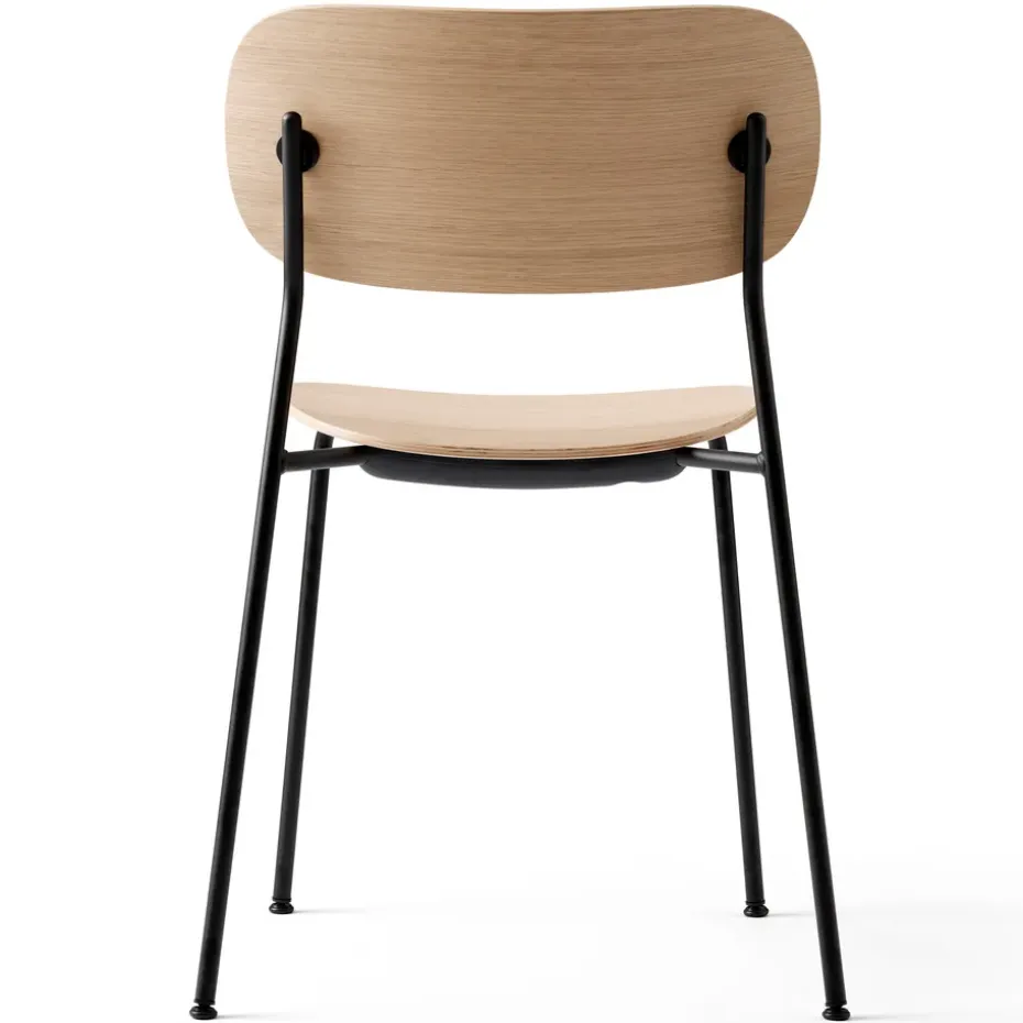 Silla de comedor con patas negras Co , Roble