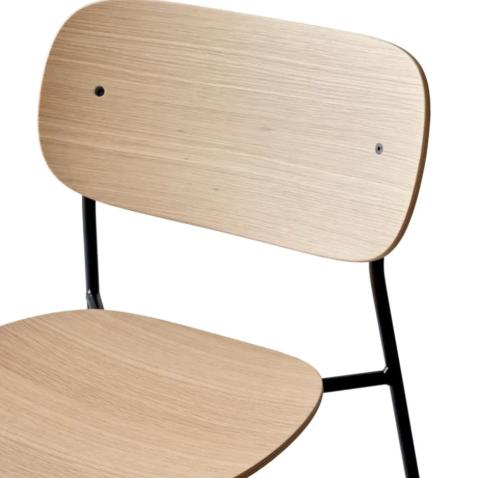 Silla de comedor con patas negras Co , Roble