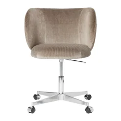 Silla de comedor con ruedas Rico Devoré Velvet, Flint Grey