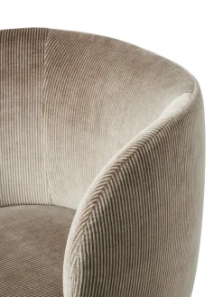 Silla de comedor con ruedas Rico Devoré Velvet, Flint Grey