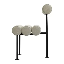 Silla de comedor Hiro, Black frame-Sand