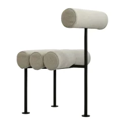 Silla de comedor Hiro, Black frame-Sand