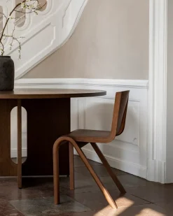 Silla de comedor Ready, Roble teñido rojo