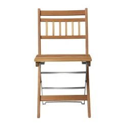 Silla de exterior M23 Lilleø, Teak-acero inoxidable