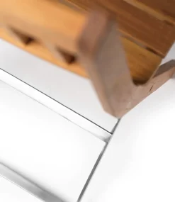 Silla de exterior M23 Lilleø, Teak-acero inoxidable