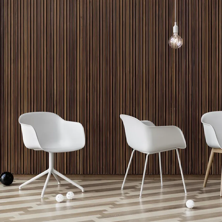 Silla de oficina Fiber armchair swivel base with return, Dusty green, verde stativ