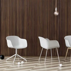 Silla de oficina Fiber armchair swivel base with return, Black-anthracite black base