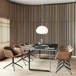 Silla de oficina Fiber armchair swivel base with return, Ochre-anthracite black