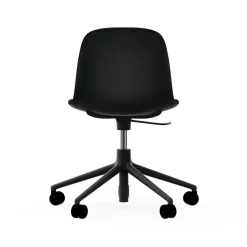 Silla de oficina Form chair swivel 5W, Negro, aluminio negro, ruedas