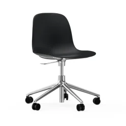 Silla de oficina Form chair swivel 5W, Negro, aluminio, ruedas