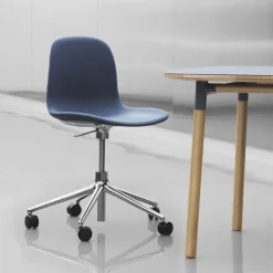 Silla de oficina Form chair swivel 5W, Azul, ruedas de aluminio