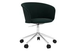 Silla de oficina Kendo Swivel con 5 ruedas, Pine-polished aluminium