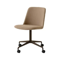 Silla de oficina Rely HW23, Tela hallingdal 224 peanut, bronserat stativ