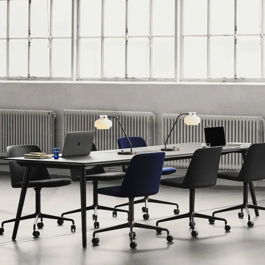 Silla de oficina Rely HW23, Tela hallingdal 224 peanut, bronserat stativ