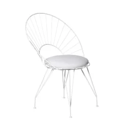 Silla Desirée, Natural/beige-base blanca