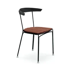 Silla Dover, Caoba aceitado, soporte negro