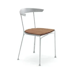 Silla Dover, Caoba, soporte de aluminio en bruto