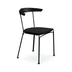 Silla Dover, Pino lacado en negro, soporte negro