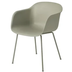 Silla Fiber chair con reposabrazos, Dusty green-Green (plástico)