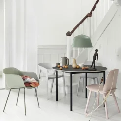 Silla Fiber chair con reposabrazos, Dusty green-Green (plástico)