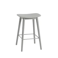 Silla Fiber counter stool 65 cm, Grey, patas grises