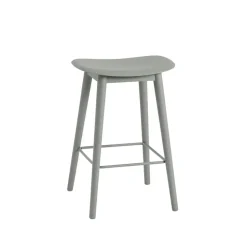 Silla Fiber counter stool 65 cm, Dusty green, patas verdes