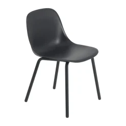 Silla Fiber Outdoor side chair con patas de acero, Anthracite black