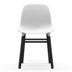 Silla Form patas negras, blanco