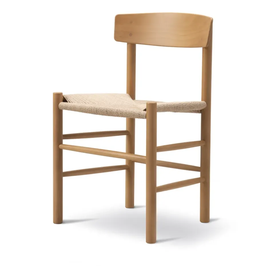 Silla J39, Barnizado Vintage -trenzado natural
