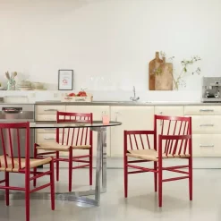 Silla J80, Beech-paper cord rojo rubí