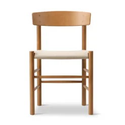 Silla J39, Haya lacada vintage - canvas natural