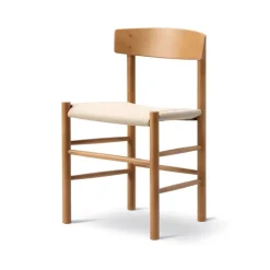 Silla J39, Haya lacada vintage - canvas natural