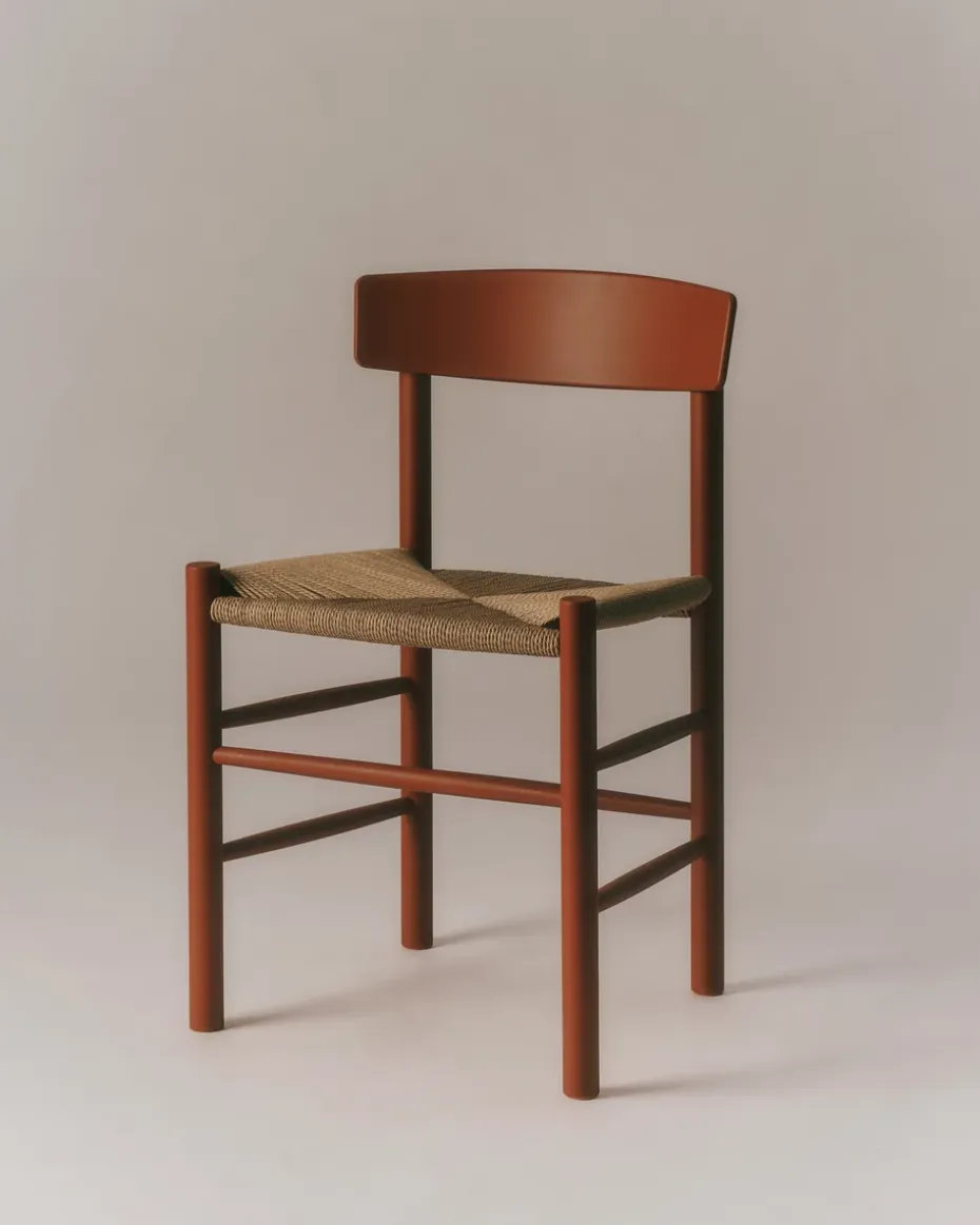 Silla J39, Herritage red-trenzado natural