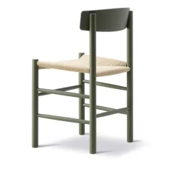 Silla J39, Khaki green-trenzado natural
