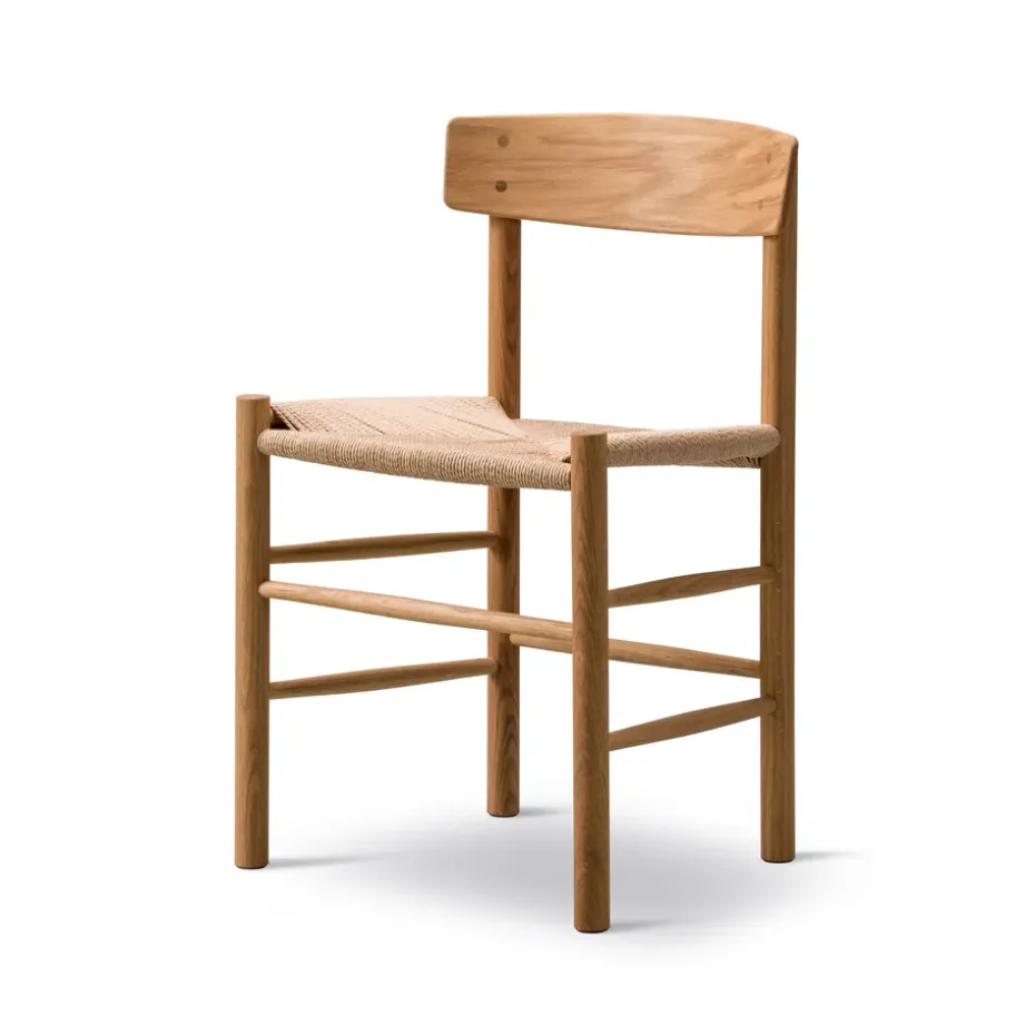 Silla J39, Roble aceitado - trenzado natural